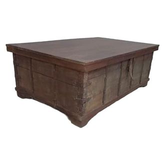 Wanderlust Deco Mesa ba&uacute;l de madera acabado artesanal marr&oacute;n 123x77x45h cm