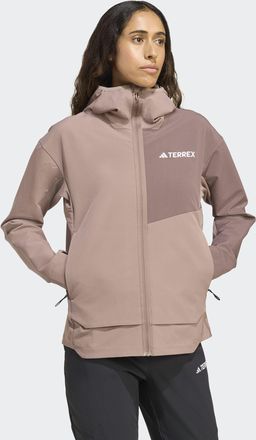 ADIDAS TERREX Softshelljacke ADIDAS TERREX MULTI, Damen, Gr. XL, trace braun, Obermaterial: 87% Polyester, 13% Elasthan, normal, Jacken Softshelljacke