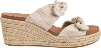 Corkys Footwear Womens Tie The Knot Wedge Sandal In Tan Natural Stripe