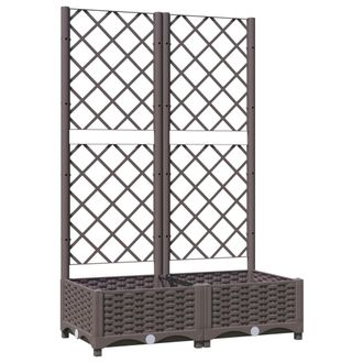 vidaXL Jardinera Con Enrejado Pp Marr&oacute;n 80x40x121,5 Cm Vidaxl