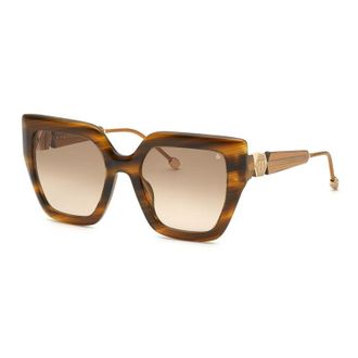 Philipp Plein SPP064S03BQ Square Full Rim Sunglasses - Brown