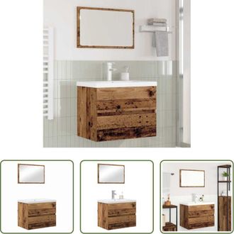 vidaXL vidaXL Armadi da bagno - Set di mobili per il bagno con cassetto 3 pcs Legno vecchio