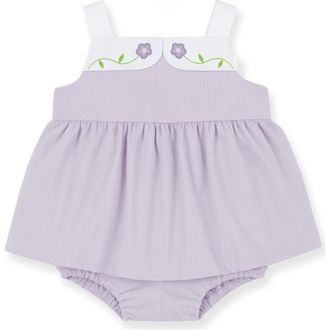 Florence Eiseman Pincord Romper with Flowers in Lavender/white at Nordstrom, Size 18M