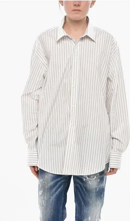 Filippa K Casual Cotton Awning-Striped Shirt size 44