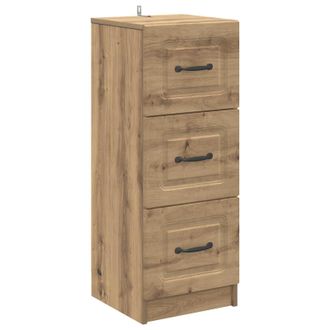 vidaXL Cajonera 33 X 34,5 X 87 Cm Madera De Ingenier&iacute;a Roble Artisan Vidaxl