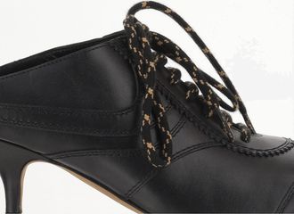 Dries Van Noten Womens Leather Heeled Mules Black