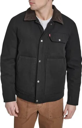 Levi's Cotton Canvas Zip Jacket in Black at Nordstrom, Size Xx-Large