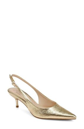 Badgley Mischka Ilana Slingback Pump in Gold Textile at Nordstrom, Size 7.5