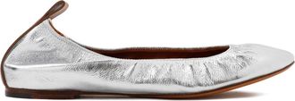 Lanvin Womens Ballerina - Silver Leather - Size EU 38