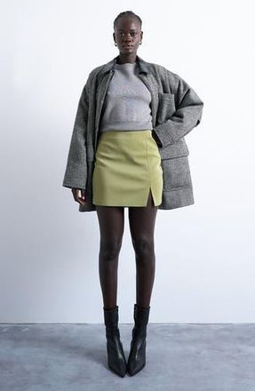 Topshop Faux Leather Miniskirt in Medium Green at Nordstrom Rack, Size 4 Us (Fits Like 0-2) Uk