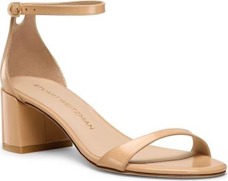 Stuart Weitzman Nudist Block Heel Sandal in Adobe at Nordstrom, Size 5.5