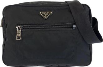 Prada Pre-owned Tessuto Nylon Schoudertas - Dames - Vintage Schoudertas - Zwart - ONE Size - Nylon - Vintage