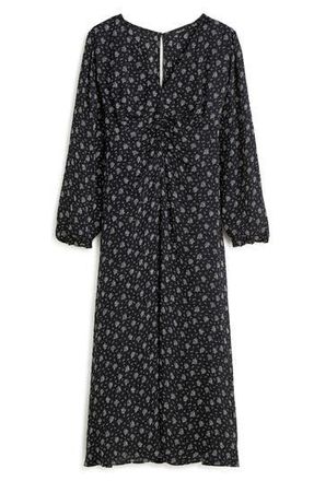 Madewell Ruched Midi Dress in True Black at Nordstrom Rack, Size 4