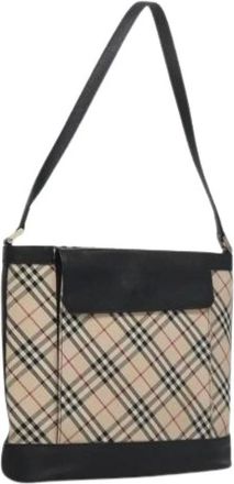 Burberry Pre-owned Shoulder Bags, female, Beige, Size: ONE SIZE Pre-owned Canvas Shoulder Bag