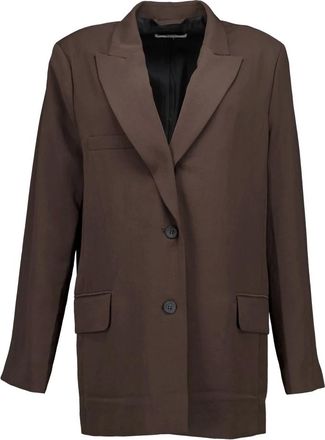 Zenggi Zenggi - Japanese Crepe Relaxed Blazer - Dames - Jassen - Bruin - Maat: M Poliester