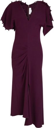 Victoria Beckham Rouleau Asymmetric Crepe Midi Dress - Bordeaux - 8 (UK8 / S)