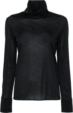 Fabiana Filippi silk jersey T-shirt - women - Silk - 42 - Blue