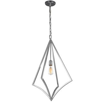 Loops Outdoor 1 Bulb Ceiling Pendant Light Fitting Polished Chrome LED E27 60W