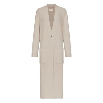 Loulou Studio Long Knitwear, female, Beige, XS, Stone Melange Maxi Knit Cardigan