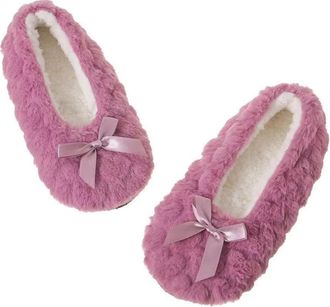 Generic Womens Ladies Slipper Socks Autumn Winter Warm Slip On Fleece Heart Gem Bow Slippers Ballet Style Plush Non Slip Socks Size Dult Super Soft Warm Cozy 