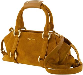 Alexander McQueen Womens Farringdon Shoulder Bag Brown Calfskin