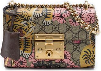 Gucci Pre-owned Gucci Small GG Supreme Bengal Padlock Crossbody Ladies 76ATKGHF42EXNS32