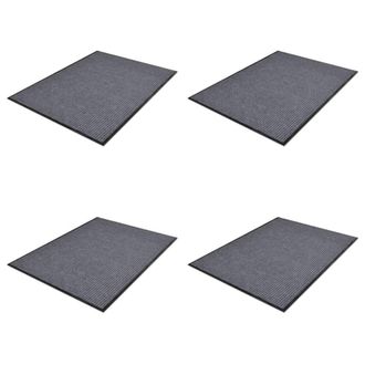 Berkfield Home PVC Door Mats 4 pcs Grey 90x60 cm