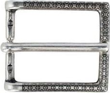 Trafalgar Store 30mm Lasered Patterned Solid Brass Italian Harness Belt Buckle in English Silver at Nordstrom