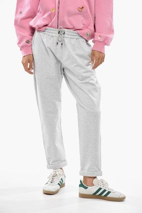 Brunello Cucinelli Joggers in Cotone Stretch a Tinta Unita con Dettaglio Decorativo Brunello Cucinelli