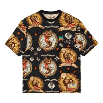 Nike Jordan Air Jordan x Maison Chateau Rouge Crossover Pattern Full Print Short Sleeve Asia Edition Black DJ9769-010