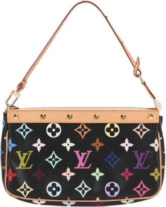 Louis Vuitton Tweedehands Canvas Louis Vuitton tassen - Dames - Vintage Handtas - Zwart - ONE Size - Leer - Vintage