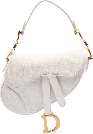 Dior Pre-owned Dior Mini Oblique Embroidered Canvas Saddle Bag Ladies TANI6DAY3FS1Z9TB