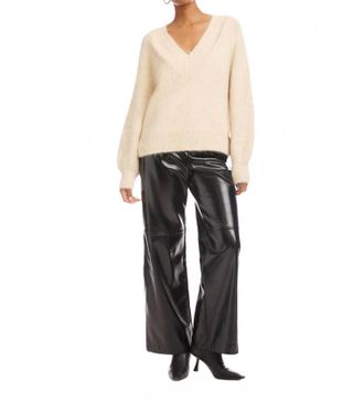 Fifteen Twenty Heather V Neck Sweater In Ecru