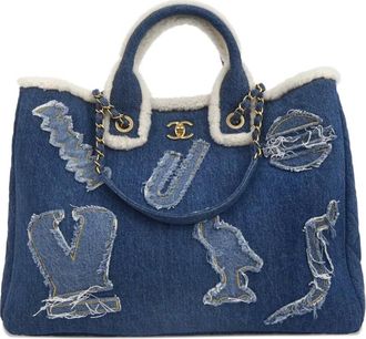 Chanel Borsa tote Deauville media 2019 - Blu