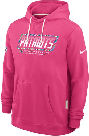 Nike New England Patriots Crucial Catch Sideline Standard Issue Nike Mens Dri-FIT NFL Pullover Hoodie in Pink | 03AZ68XZUL-F9R