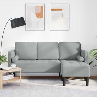vidaXL Vidaxl - Juego De Sof&aacute; Gris Claro 173 X 131 X 67 Cm Tela