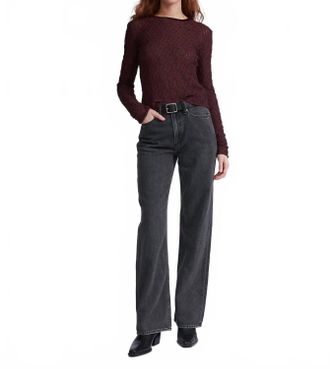 Rag & Bone Ellie Lace Long Sleeve Tee In Bordeaux