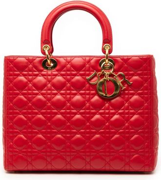 Dior Pre-owned Dior Large Lambskin Cannage Lady Ladies QSF1GMSVJ055WMJ4