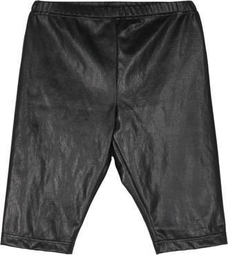 Junya Watanabe elasticated-waist faux-leather shorts - women - Polyurethane/Polyester - M - Black
