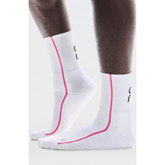 On Court Crew Socks in White/Pink at Nordstrom, Size Medium