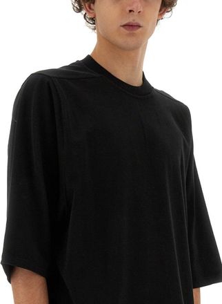 Rick Owens Oversized Black Cotton T-Shirt With Relaxed Fit