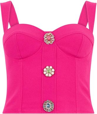 Moschino Top met hartvormige halslijn - Dames - Tops zonder mouwen - Roze - S - Tops