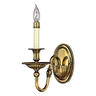 Netlighting Cambridge 1 Light Indoor Candle Wall Light Burnished Brass E14 in Yellow