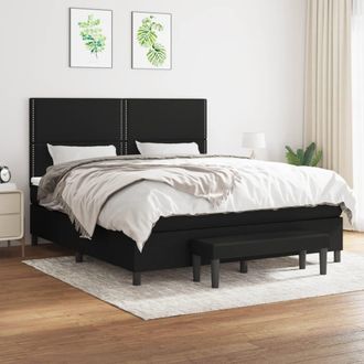 vidaXL Vidaxl - Cama Box Spring Con Colch&oacute;n Tela Negro 180x200 Cm