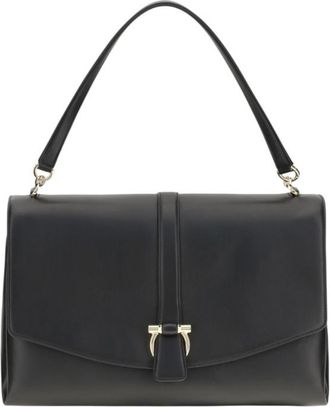 Ferragamo Black Mia Large Shoulder Bag