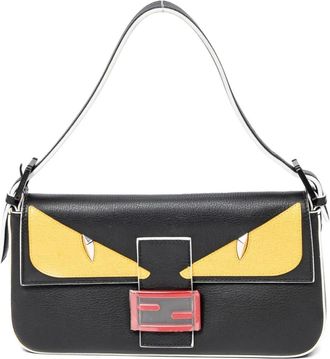 Fendi Borsa a spalla Monster Mania con applicazione - Nero