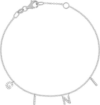 Bony Levy Monroe Reflecting Personalized Bracelet in 18K White Gold - 4 Charms at Nordstrom, Size 7