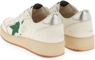 Golden Goose Ball Star 2 Low Top Sneaker in White/Green/Silver at Nordstrom, Size 12Us