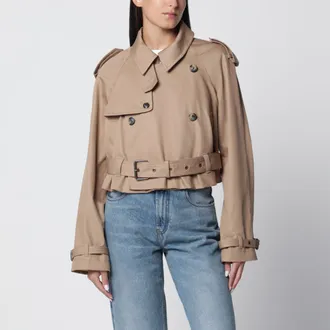 J.W.Anderson Short beige cotton trench coat