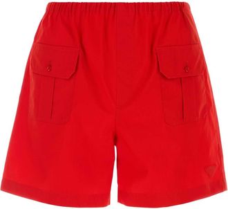 Prada Red Cotton Bermuda Shorts